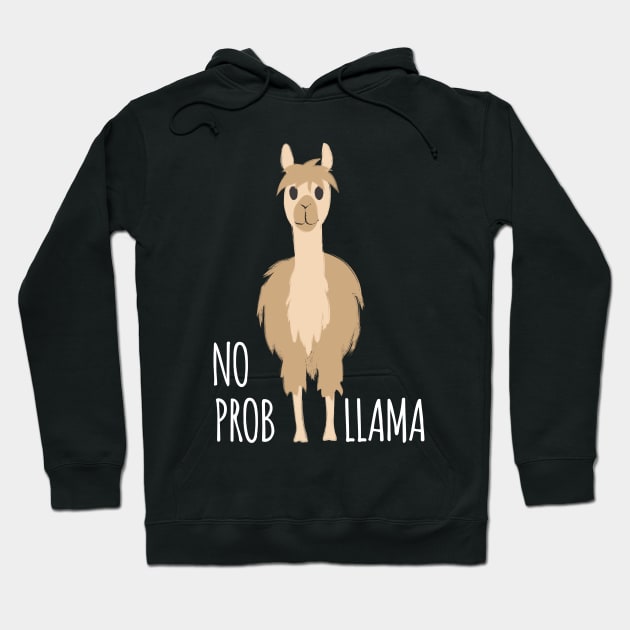 Dramabite No prob-llama funny and cute llama alpaca illustration Hoodie by dramabite